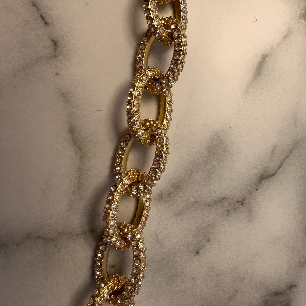 J.Crew, gold tone and rhinestone sparkling bracelet
